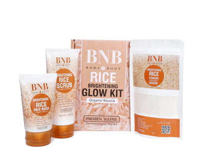 BNB Rice Extract Brightening Glow Kit ( 3pcs in 1 Box )